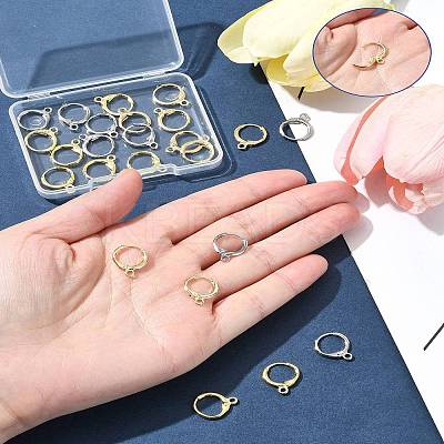 12Pcs 3 Colors Rack Plating Brass Hoop Earring Settings KK-FS0001-45-1