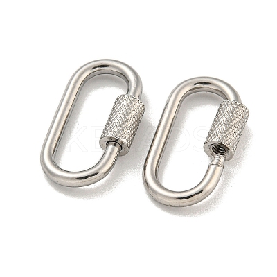 Non-Tarnish 304 Stainless Steel Screw Carabiner Lock Charms STAS-C092-04D-P-1