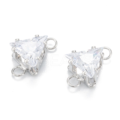 Brass Clear Cubic Zirconia Links ZIRC-G170-08-1