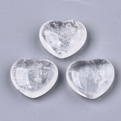 Natural Quartz Crystal Heart Love Stone G-N0326-56J-1