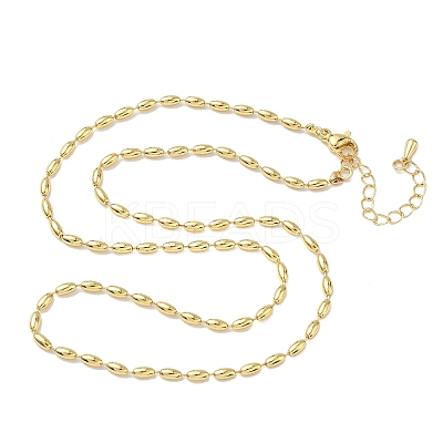 2.5MM Brass Rice Ball Chain Necklaces LS-NJEW-P339-04G-1
