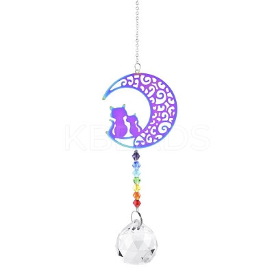 Stainless Steel with Glass Beaded Hanging Pendant Decorations PW-WG36566-01-1