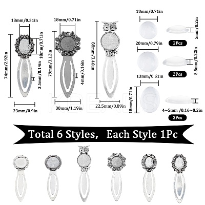 DIY Blank Dome Bookmark Making Kit DIY-SC0022-94-1