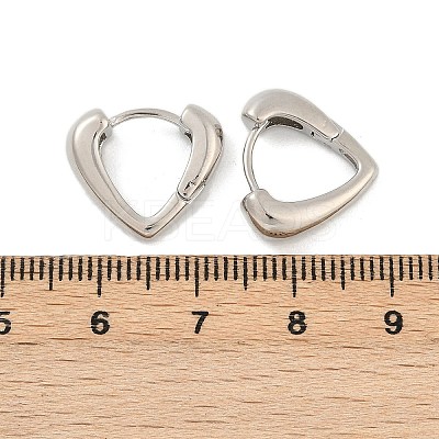 Brass Heart Hoop Earrings EJEW-L274-01P-1