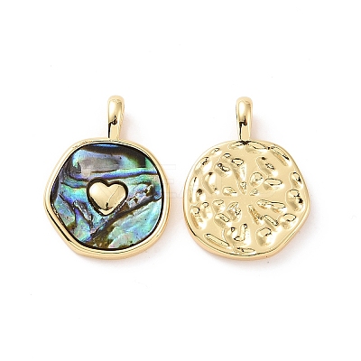 Natural Abalone Shell/Paua Shell Pendants KK-C004-11G-02-1