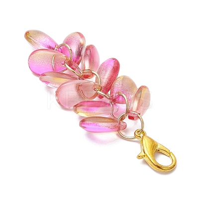 Teardrop Glass Pendant Decorations HJEW-JM03256-1