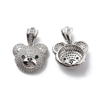 Brass Cubic Zirconia Pendants KK-G446-18P-01-1