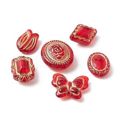 110Pcs 6 Styles Transparent Acrylic Beads OACR-FS0001-38-1
