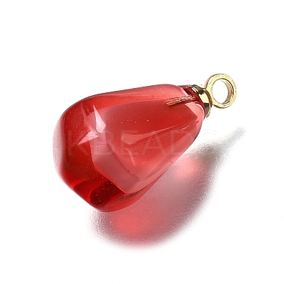 Brass Acrylic Pendants OACR-R006-01G-19-1