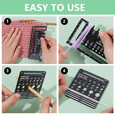 Wood Knitting Gauge Rulers DIY-BC0013-26-1