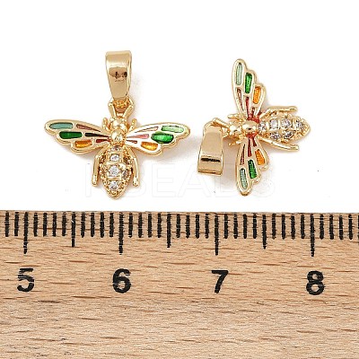 Brass Micro Pave Cubic Zirconia Pendants KK-F908-01G-A01-1
