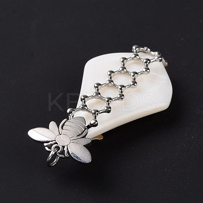 Natural White Shell Pendants SSHEL-C009-01P-1