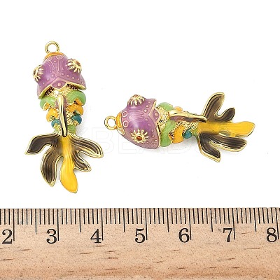 Brass Micro Pave Cubic Zirconia Enamel Pendants KK-G539-01G-02-1