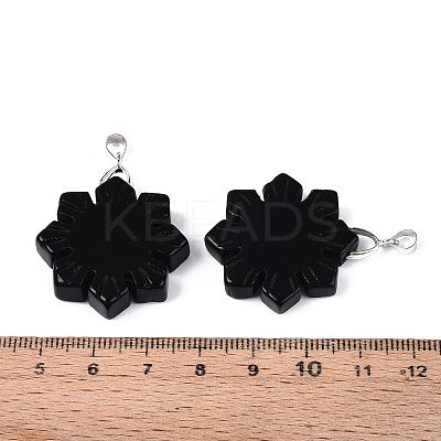 Natural Obsidian Pendants G-T144-12K-1
