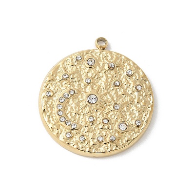 304 Stainless Steel Rhinestone Pendants STAS-Z122-53G-1