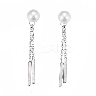 304 Stainless Steel Chain Tassel Earrings EJEW-I248-26-1