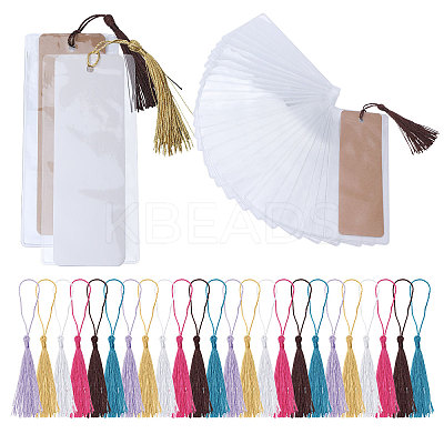 DIY Blank Rectangle ID Name Card Bookmarks with Tassel Making Kit AJEW-GL0002-47-1