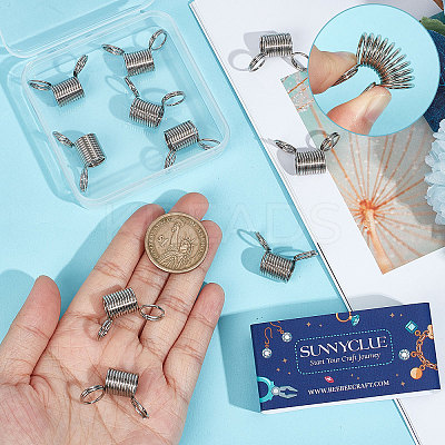 10Pcs 201 Stainless Steel Mini Spring Bead Clamps for Beading Jewelry Making TOOL-SC0001-49-1