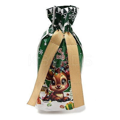 Christmas Theme Plastic Packing Pouches Drawstring Bags ABAG-Q053-03C-1