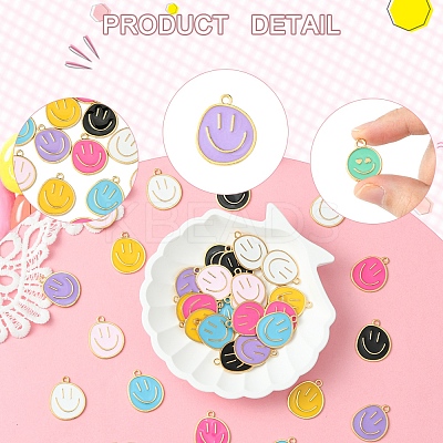 7 Colors Alloy Enamel Pendants ENAM-FS0002-05-1