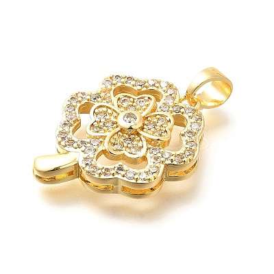 Brass Micro Pave Cubic Zirconia Pendants KK-G519-14G-01-1