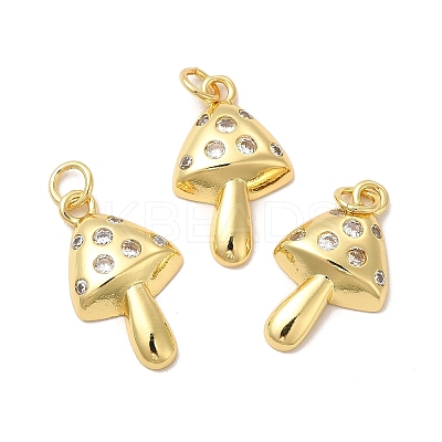 Rack Plating Brass Micro Pave  Cubic Zirconia Pendants KK-B068-46G-1