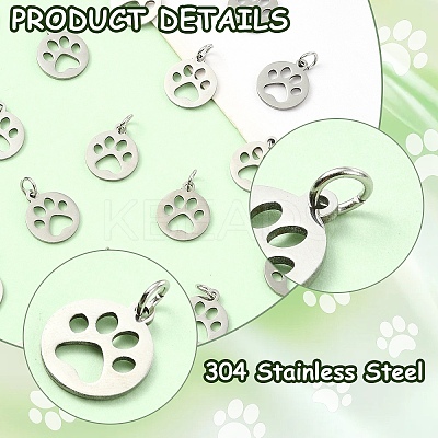 10Pcs 304 Stainless Steel Pendants STAS-YW0002-72-1