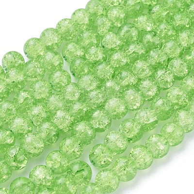 Crackle Glass Beads Strands X-CCG-Q001-8mm-11-1
