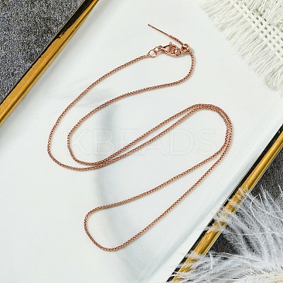 1.5mm Rack Plating Brass Box Chain Adjustable Slider Necklaces for Women Men MAK-L044-05RG-1