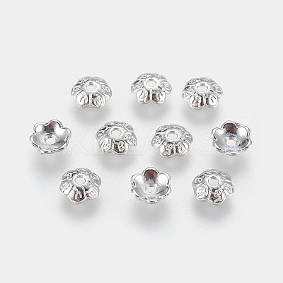 6-Petal Tibetan Style Alloy Flower Bead Caps LS-TIBE-S220-P-RS-1