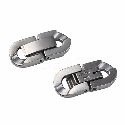 Non-Tarnish 304 Stainless Steel Fold Over Clasps STAS-N087-48B-01P-1