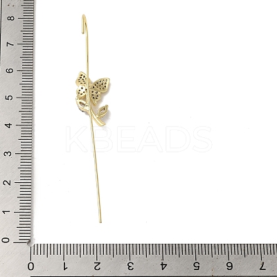 Butterfly Brass Crystal Rhinestone Ear Wrap Crawler Hook Earrings for Women EJEW-C097-03G-02-1