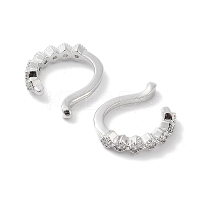 Rack Plating Brass Micro Pave Cubic Zirconia Clip-on Ring EJEW-C081-02P-1