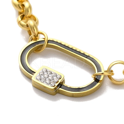 304 Stainless Steel Enamel Rolo Chain Bracelets BJEW-I315-12G-02-1