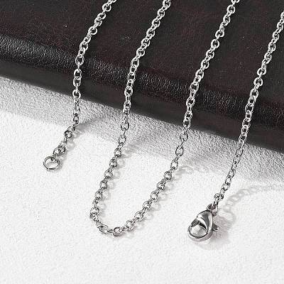 Non-Tarnish 304 Stainless Steel Cable Chain for Necklace STAS-E052-61P-50cm-1