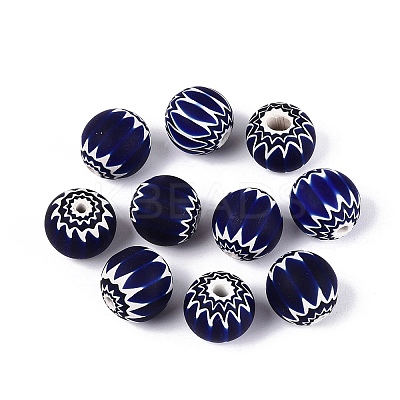 Handmade Millefiori Glass Round Beads LA-N002-12A-1