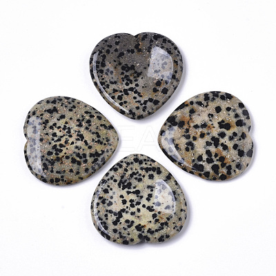 Natural Dalmatian Jasper Thumb Worry Stone G-N0325-01C-1