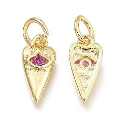 Brass Micro Pave Cubic Zirconia Pendants KK-P187-15F-G-1