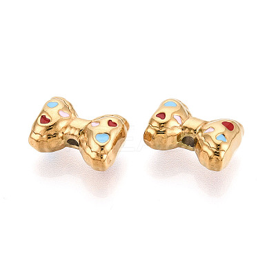 Ion Plating(IP) 304 Stainless Steel Enamel Beads STAS-N114-23A-G-1