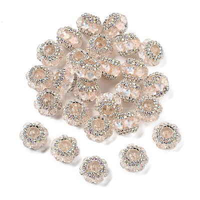 Acrylic Rhinestone Rondelle Beads OACR-S048-02D-1