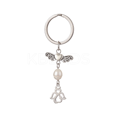 304 Stainless Steel Angel Keychains KEYC-JKC00470-1