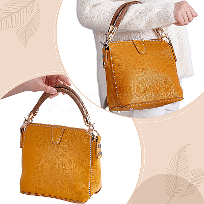 PU Imitation Leather Braided Bag Handles DIY-WH0366-41C-1