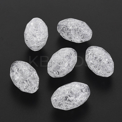 Transparent Crackle Acrylic European Beads CACR-S010-10-1
