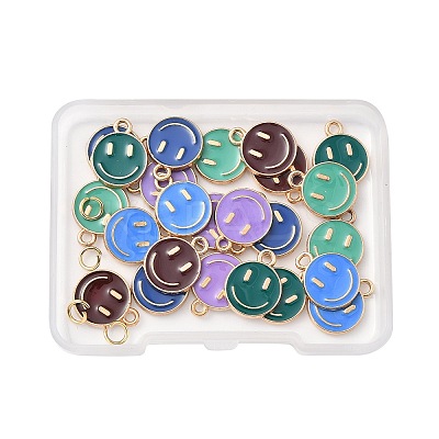 24Pcs 6 Colors Alloy Enamel Charms ENAM-FP0001-65-1