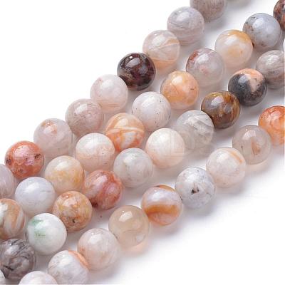 Natural Bamboo Leaf Agate Bead Strands G-R345-6mm-42-1