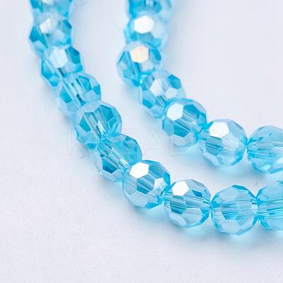Electroplate Glass Beads Strands EGLA-R016-4m-M-1
