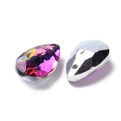 Faceted Teardrop Glass Pendants X-GLAA-O008-A24-1