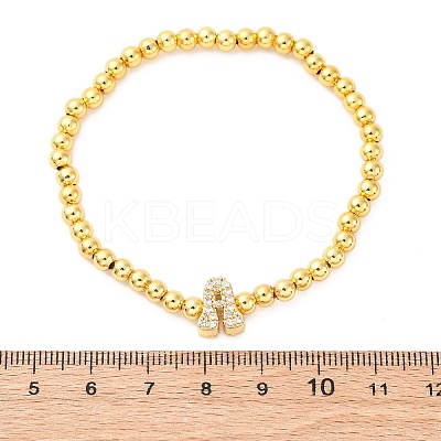 Brass Round Beads Stretch Bracelets BJEW-A034-05G-1