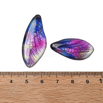 4Pcs Transparent Epoxy Resin Butterfly Wings Pendants RESI-C057-04C-1
