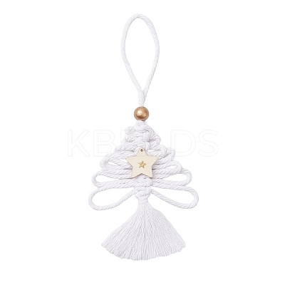 Cotton Christmas Trees Pendant Decoration HJEW-JM03830-01-1